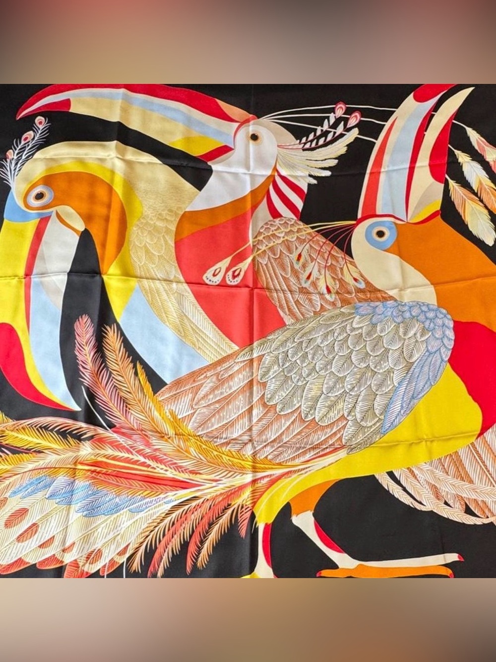Hermes Toucans de Paradis scarf 140